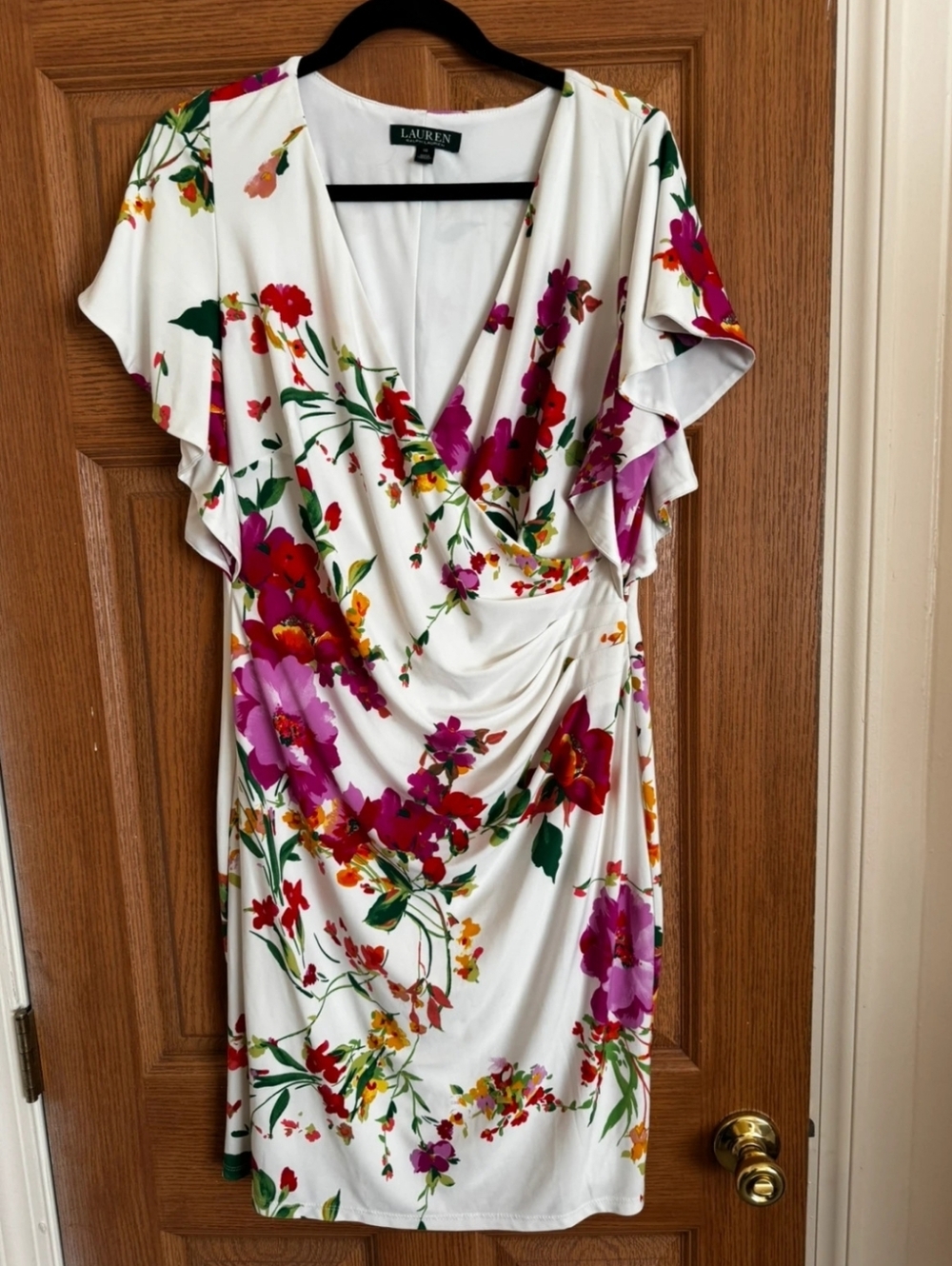 Ralph Lauren White Floral Midi Dress